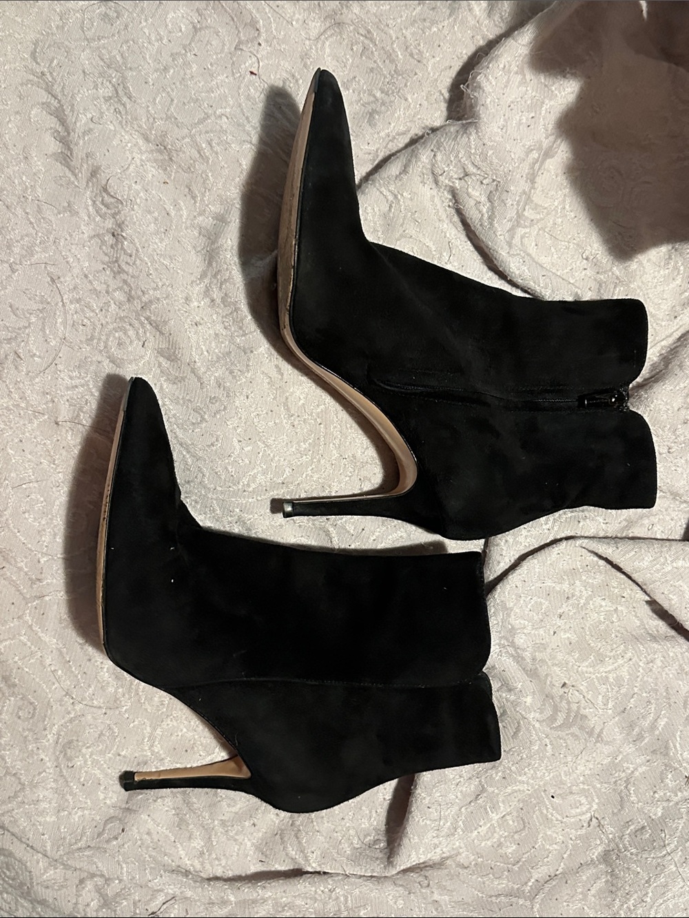 Gianvito Rossi Black Suede Pointed Stiletto Ankle Booties